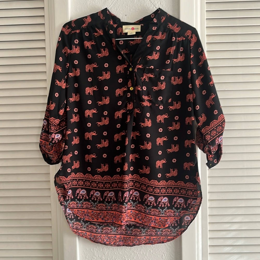 Wishful Park Elephant Blouse Size S